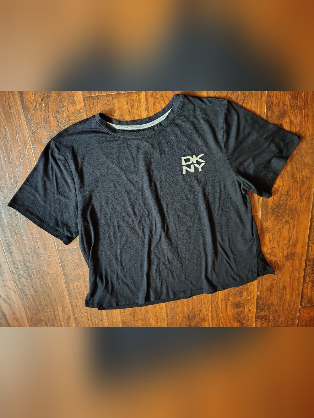 DKNY solid black stretchy short sleeve T-shirt size XL